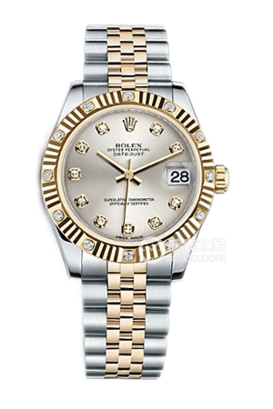 Rolex Oyster Perpetual 178313 with Silver Diamond Dial Automatic machinery, precision steel, 31mm
