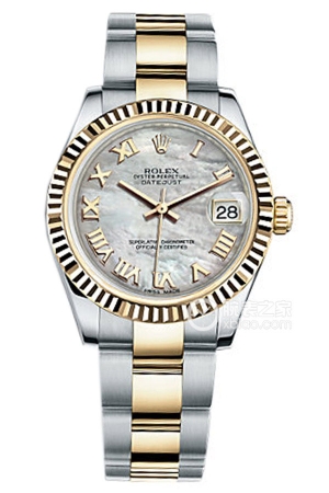 Rolex Lady-Datejust 178273 with mother-of-pearl Roman numeral dial and Oyster bracelet Automatic machinery, stainless steel, 31mm
