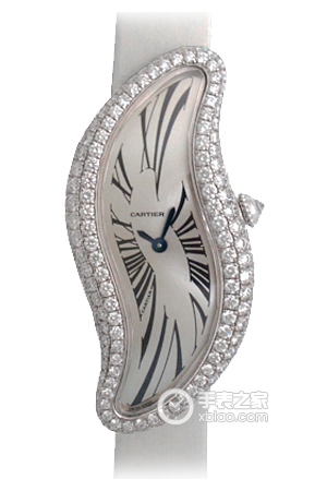Cartier bathtub WJ306004 Manual mechanism, 18k white gold set with diamonds, 47.25 x 22.9 mm