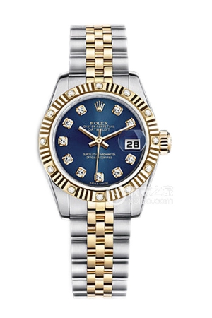 Rolex Lady Datejust 179313 with blue dial and diamonds Automatic machinery, stainless steel, 26mm