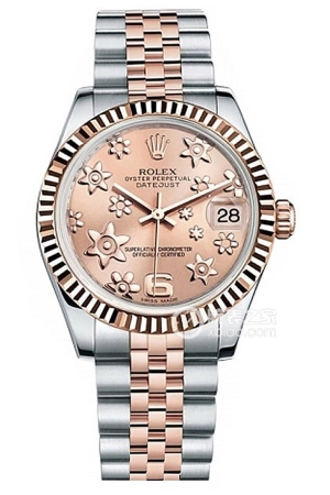 Rolex Lady Datejust 178271 Pink Dial Floral Pattern Automatic machinery, stainless steel, 31mm