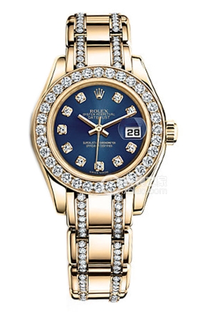 Rolex Pearlmaster 80298 with blue dial Automatic machinery, 18k gold, 29mm