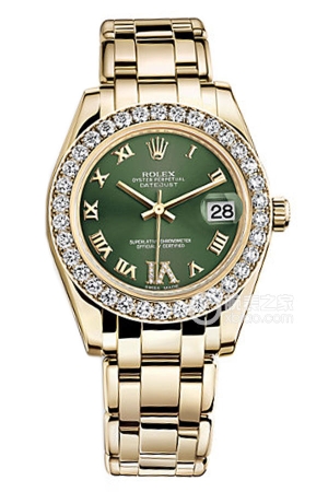 Rolex Pearlmaster 81298 - Olive Green Dial Automatic machinery, 18k gold, 34mm