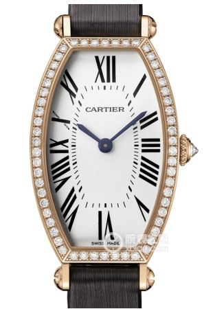 Cartier WE400331 (Tonneau-shaped) Manual mechanism, 18k rose gold, set with round diamonds, 39.2x20mm