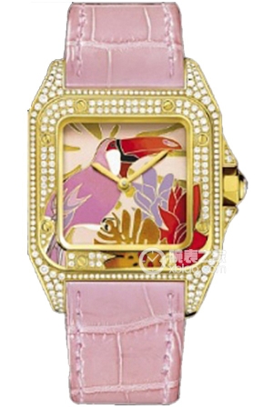 Cartier Santos WM505009 Automatic machinery, 18k gold set with diamonds