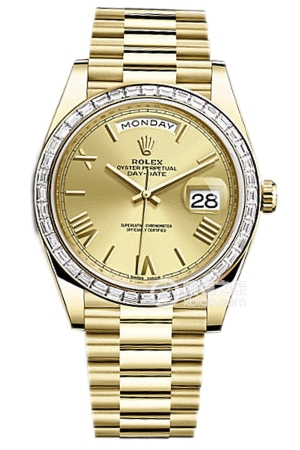 Rolex Day-Date 228398TBR Champagne Roman Dial Automatic mechanical, 18k gold set with diamonds, 40mm