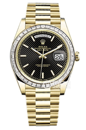 Rolex Day-Date 228398TBR with black dial Automatic mechanical, 18k gold set with diamonds, 40mm