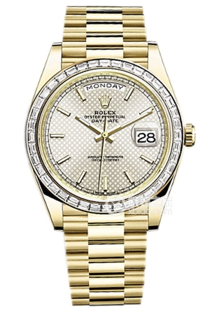 Rolex Day-Date 228398TBR with silver dial Automatic mechanical, 18k gold set with diamonds, 40mm