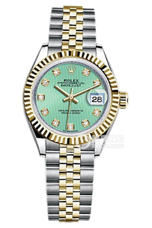 Rolex Lady-Datejust M279173-0015 with green dial Automatic machinery, stainless steel, 28mm