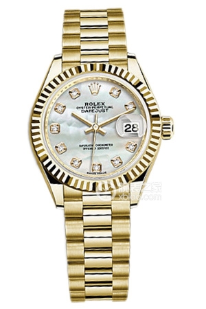 Rolex Women's Datejust M279178-0025 Automatic machinery, 18k gold, 28mm