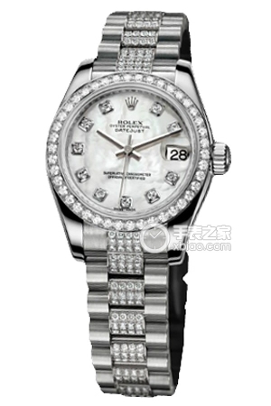 Rolex Lady-Datejust 179136 White mother-of-pearl dial/diamond-set bracelet Automatic mechanical, 950 platinum, 26mm