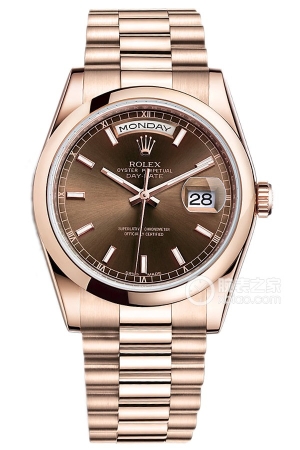 Rolex Day-Date Model M118205F-0142 Automatic mechanical, 18k rose gold, 36mm