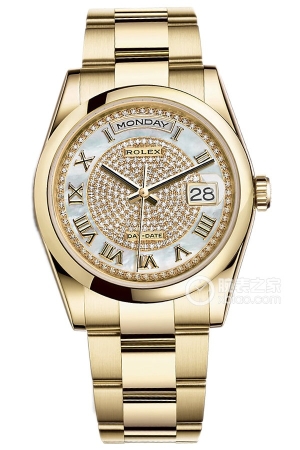 Rolex Day-Date Model M118208-0347 Automatic machinery, 18k gold, 36mm