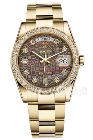 Rolex Day-Date Model M118348-0224 Automatic mechanical, 18k gold set with diamonds, 36mm