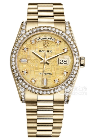 Rolex Day-Date Model M118388-0038 Automatic mechanical, 18k gold set with diamonds, 36mm