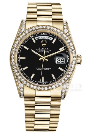 Rolex Day-Date Model M118388-0120 Automatic mechanical, 18k gold set with diamonds, 36mm