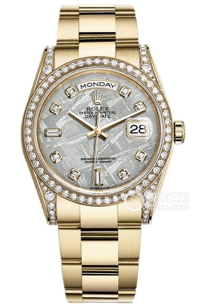 Rolex Day-Date Model M118388-0127 Automatic mechanical, 18k gold set with diamonds, 36mm