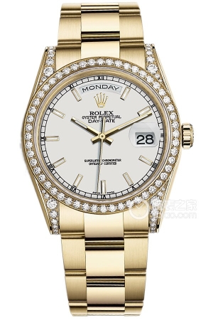 Rolex Day-Date Model M118388-0187 Automatic mechanical, 18k gold set with diamonds, 36mm