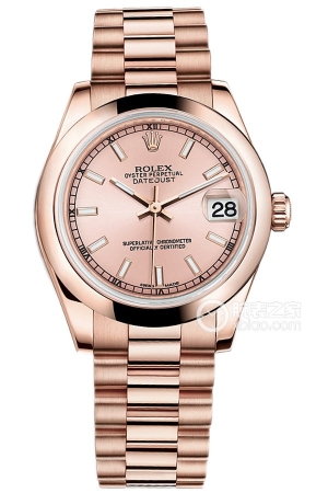 Rolex Women's Datejust M178245F-0019 Automatic mechanical design, 18k rose gold, domed outer ring, 31mm