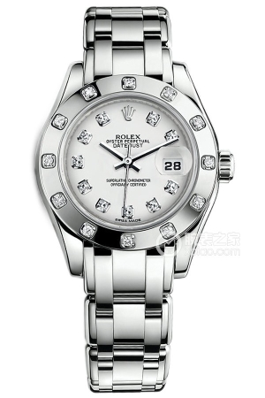 Rolex PEARLMASTER m80319-0050 Automatic mechanical, 18k white gold set with diamonds, 29mm