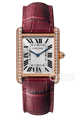 Cartier Tank WJTA0014 Manual mechanism, 18k rose gold with diamonds, 33.7 x 25.5mm