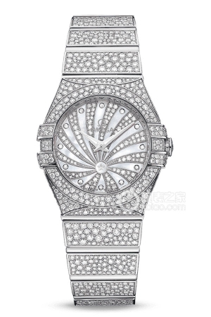 Omega Constellation 123.55.24.60.55.010 Quartz, 18k white gold set with diamonds, 24mm