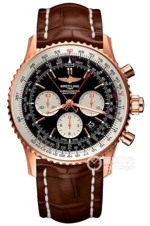 Breitling Aviator RB031121.BG11.755P.R20D.1 (folding buckle) Automatic mechanical movement, 18k red gold, bidirectional rotation, circular flying slide rule, 45mm