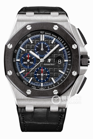 Audemars Piguet Royal Oak Offshore 26411PO.OO.A002CR.01 Automatic mechanical movement, 950 platinum case, black ceramic bezel, pushers and screw-down crown, 950 platinum pusher guards, 44mm.