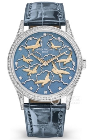 Patek Philippe Rare Craftsmanship 5077/101G-010 Automatic machinery, 18k white gold set with diamonds