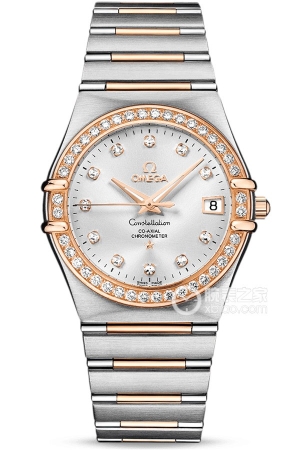 Omega Constellation 111.25.36.20.52.001 Automatic mechanical design, 18K red gold set with diamonds, 35.5mm