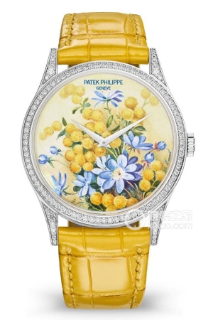 Patek Philippe Rare Craftsmanship 5077/100G-037 Automatic mechanical movement, 18k white gold, bezel and lugs set with 112 brilliant-cut top Wesselton diamonds (approx. 0.37mm).