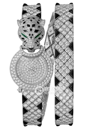Cartier Panthère Jeanwellery Watcheshipi 01383 Quartz, rhodium-plated 18K white gold, set with 136 brilliant-cut round diamonds, total weight 123.6mm.
