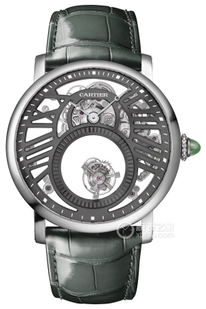 Cartier Rotonde de Cartier Double Mystery Tourbillon Skeleton Manual mechanical, platinum, 45mm
