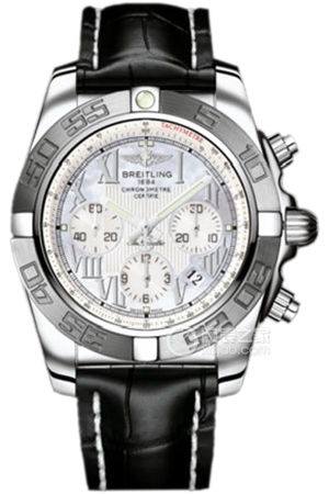 Breitling mechanical chronograph AB011011.A691 white dial alligator leather Automatic machinery, precision steel, 44mm