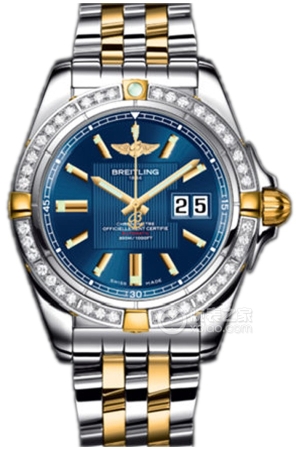 Breitling B49350LA.C809 Blue Dial with Diamonds and Two-Tone Gold Automatic machinery, precision steel, 41mm