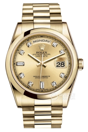 Rolex Day-Date 118208-0080 Automatic machinery, 18k gold, 36mm