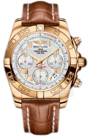 Breitling mechanical chronograph HB014012/A748 gold alligator leather Automatic mechanical, rose gold, 41mm