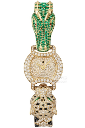 Cartier Panthère Jeanwellery Watcheshipi 01451 Quartz, 18k gold, case, alligator and panther head, dial and strap, 22.2mm
