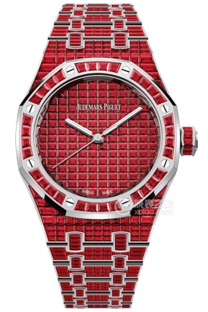 Audemars Piguet Royal Oak 15554BC.RR.1274BC.01 18k white gold, set with baguette-cut rubies, 37mm