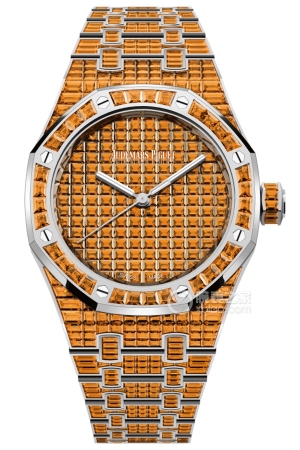 Audemars Piguet Royal Oak 1555 4BC.SE. 1274BC.01 18k white gold, set with baguette-cut orange spessartine garnet, 37mm