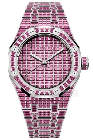Audemars Piguet Royal Oak 15554BC.TM.1274BC.01 18k white gold, set with baguette-cut pink tourmaline, 37mm
