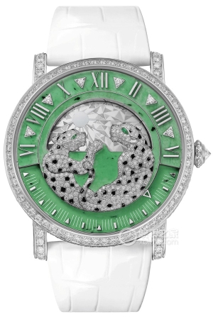 Cartier HPI01560 Manual mechanism, 18k rhodium-plated white gold, set with 288 brilliant-cut round diamonds, total weight 2.40mm.