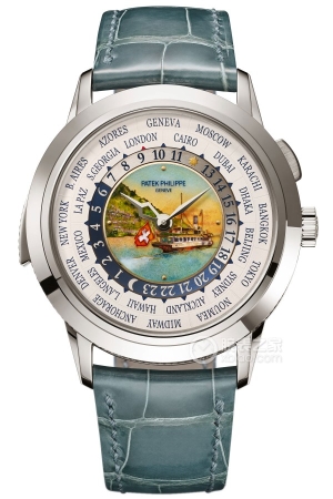 Patek Philippe Grand Complications 5531G-001 Automatic mechanical movement, 18k white gold, case and slide decorated with hand-engraved Clous de Paris pattern, 40.2mm.