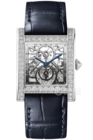 Cartier Tank HPI01558 Manual mechanical movement, platinum, set with 42 brilliant-cut round diamonds, total weight 1,35.2 x 27.8 mm.