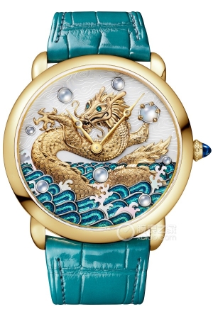 Cartier Ronde Louis Cartier Dragon-decorated High Jewelry Manual mechanical, 18k gold, 42mm